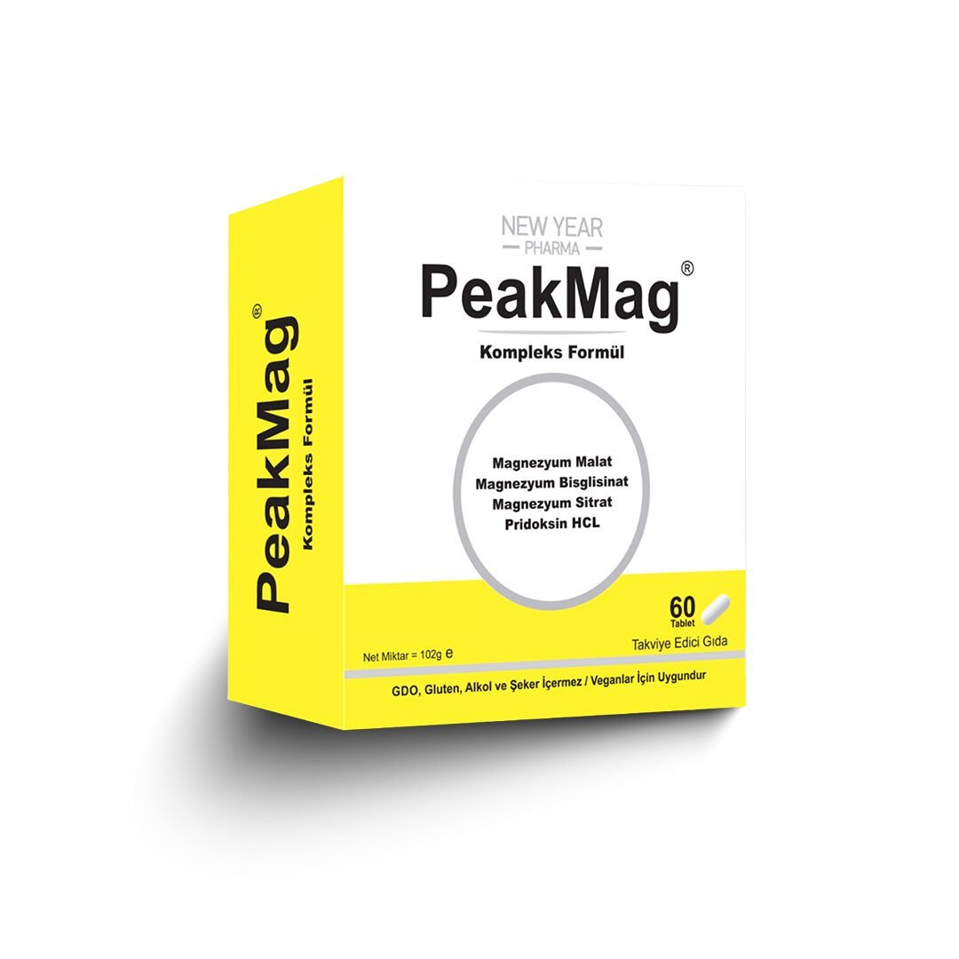 Peakmag Magnezyum + B6 Vitamini Gıda Takviyesi 60 Tablet