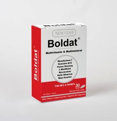 Boldat Multivitamin Ve Multimineral 30 Tablet 13 Vitamin+9 Mineral+ Koenzim Q10+ Panax Ginseng+Kolin Bitartrat+Miyo-İnositol+ Resverotorol  Tek Tablette Hedefe!