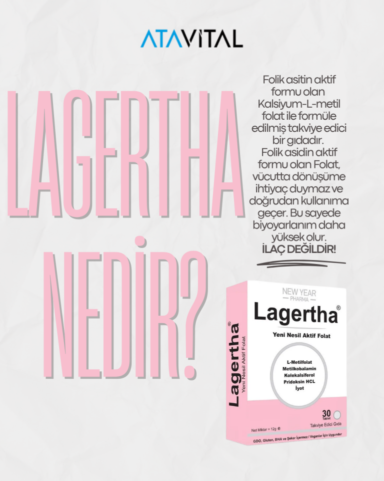 Lagertha 30 Tablet Folik Asit+D3 Vitamini+B12 Vitamini+İyot+B6 Vitamini Gıda Takviyesi