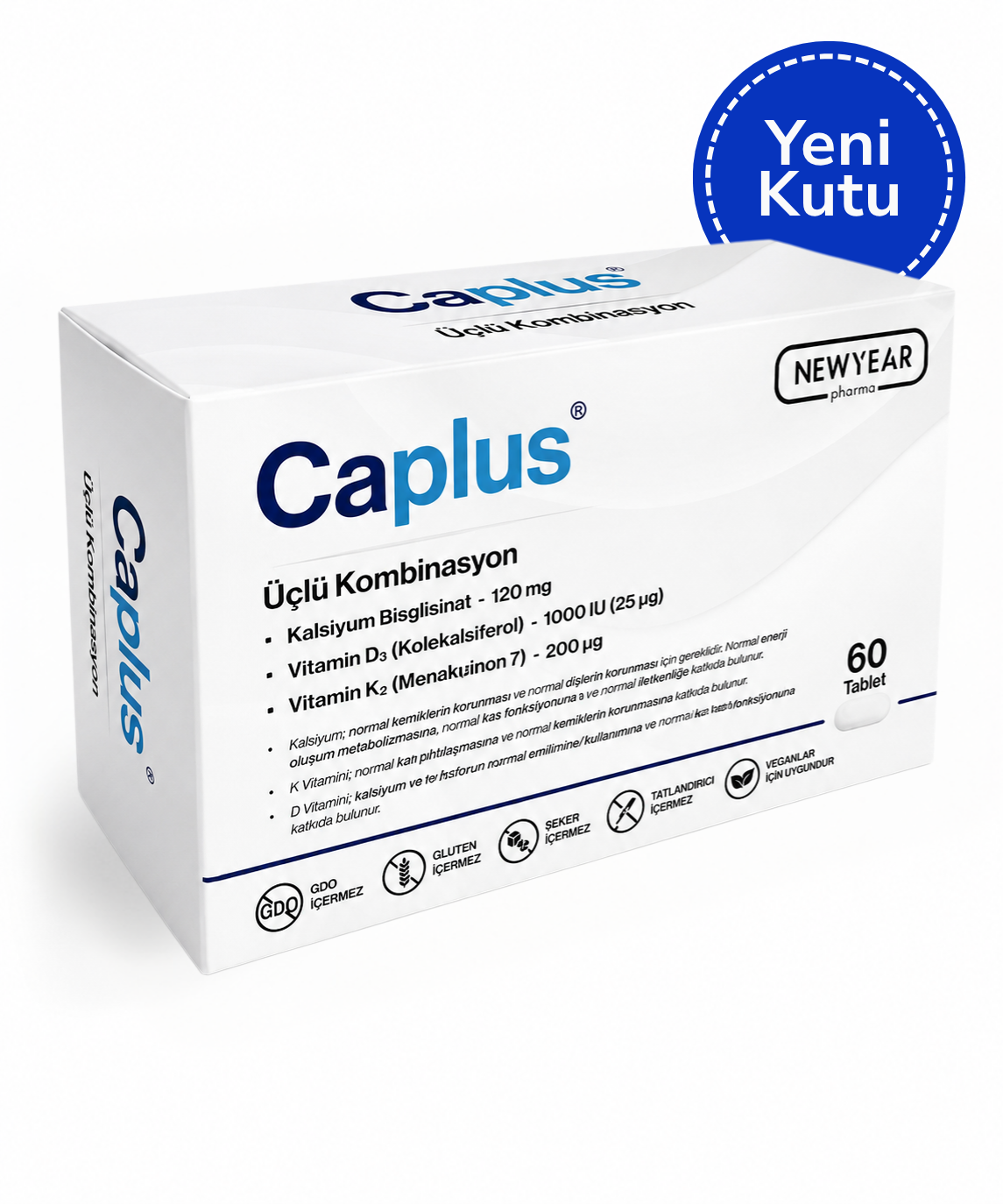 Caplus 60 Tablet Kalsiyum Gıda Takviyesi
