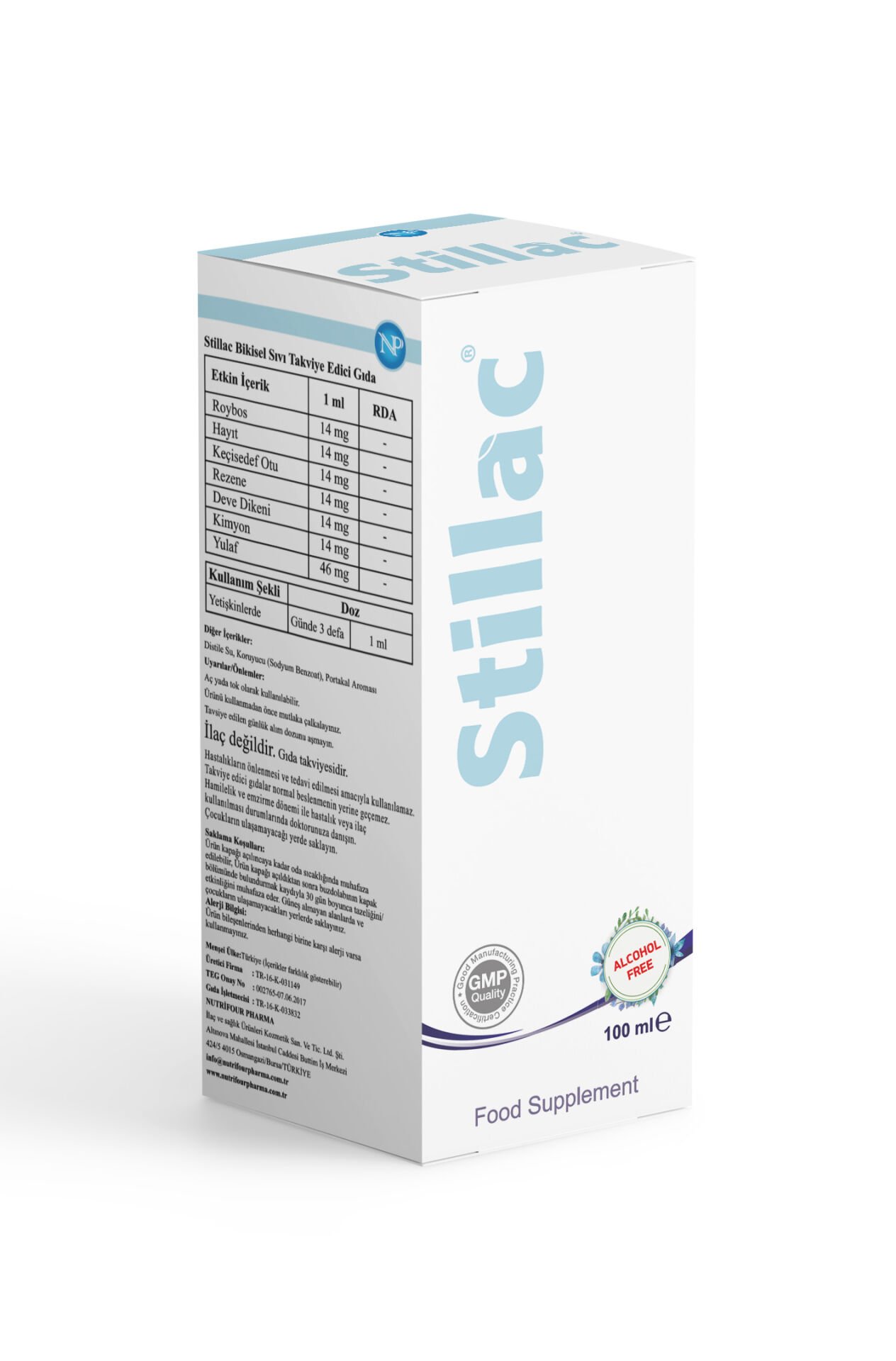Stillac 100 ml Bitkisel Sıvı Takviye Edici Gıda